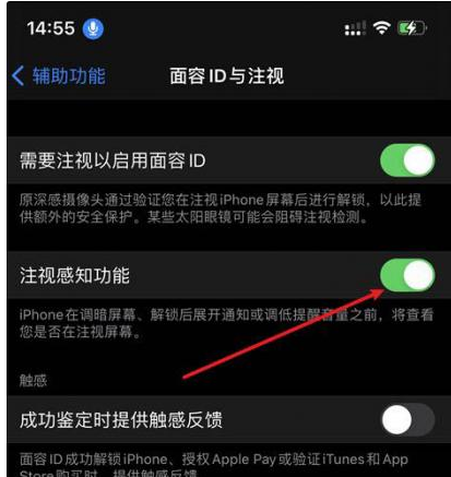 武进苹果14维修网点分享iPhone14注视感知功能有什么用 